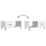 vidaXL Konferenčný stolík Biela 90 x 50 x 40 cm Kompozitné drevo – Obrázok 10