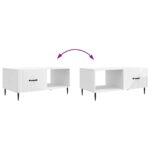 vidaXL Konferenčný stolík Biela s vysokým leskom 90 x 50 x 40 cm – Obrázok 10