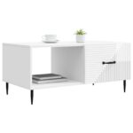 vidaXL Konferenčný stolík Biela s vysokým leskom 90 x 50 x 40 cm – Obrázok 3