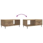 vidaXL Konferenčný stolík Dub artisan 90 x 50 x 40 cm Kompozitné drevo – Obrázok 10