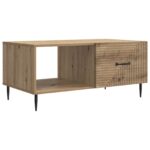 vidaXL Konferenčný stolík Dub artisan 90 x 50 x 40 cm Kompozitné drevo – Obrázok 2