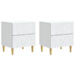vidaXL Nočný stolík 2 pcs Biela 43 x 34,5 x 48 cm Kompozitné drevo