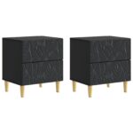vidaXL Nočný stolík 2 pcs Čierna 43 x 34,5 x 48 cm Kompozitné drevo