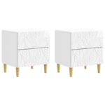vidaXL Nočný stolík 2 pcs Biela s vysokým leskom 43 x 34,5 x 48 cm