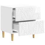 vidaXL Nočný stolík 2 pcs Biela s vysokým leskom 43 x 34,5 x 48 cm – Obrázok 3