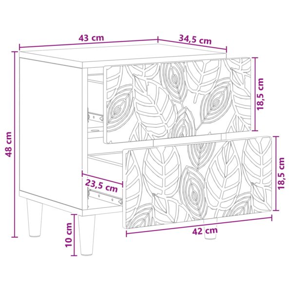 vidaXL Nočný stolík 2 pcs Dymový dub 43 x 34,5 x 48 cm – Obrázok 9