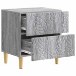 vidaXL Nočný stolík Sivý Sonoma 43 x 34,5 x 48 cm Kompozitné drevo – Obrázok 2