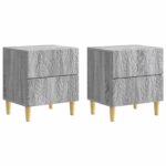vidaXL Nočný stolík 2 pcs Sivý Sonoma 43 x 34,5 x 48 cm