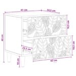 vidaXL Nočný stolík 2 pcs Staré drevo 43 x 34,5 x 48 cm – Obrázok 9