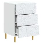 vidaXL Nočný stolík Biela 43 x 39,5 x 66,5 cm Kompozitné drevo – Obrázok 2