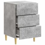 vidaXL Nočný stolík Betónovo sivá 43 x 39,5 x 66,5 cm Kompozitné drevo – Obrázok 2