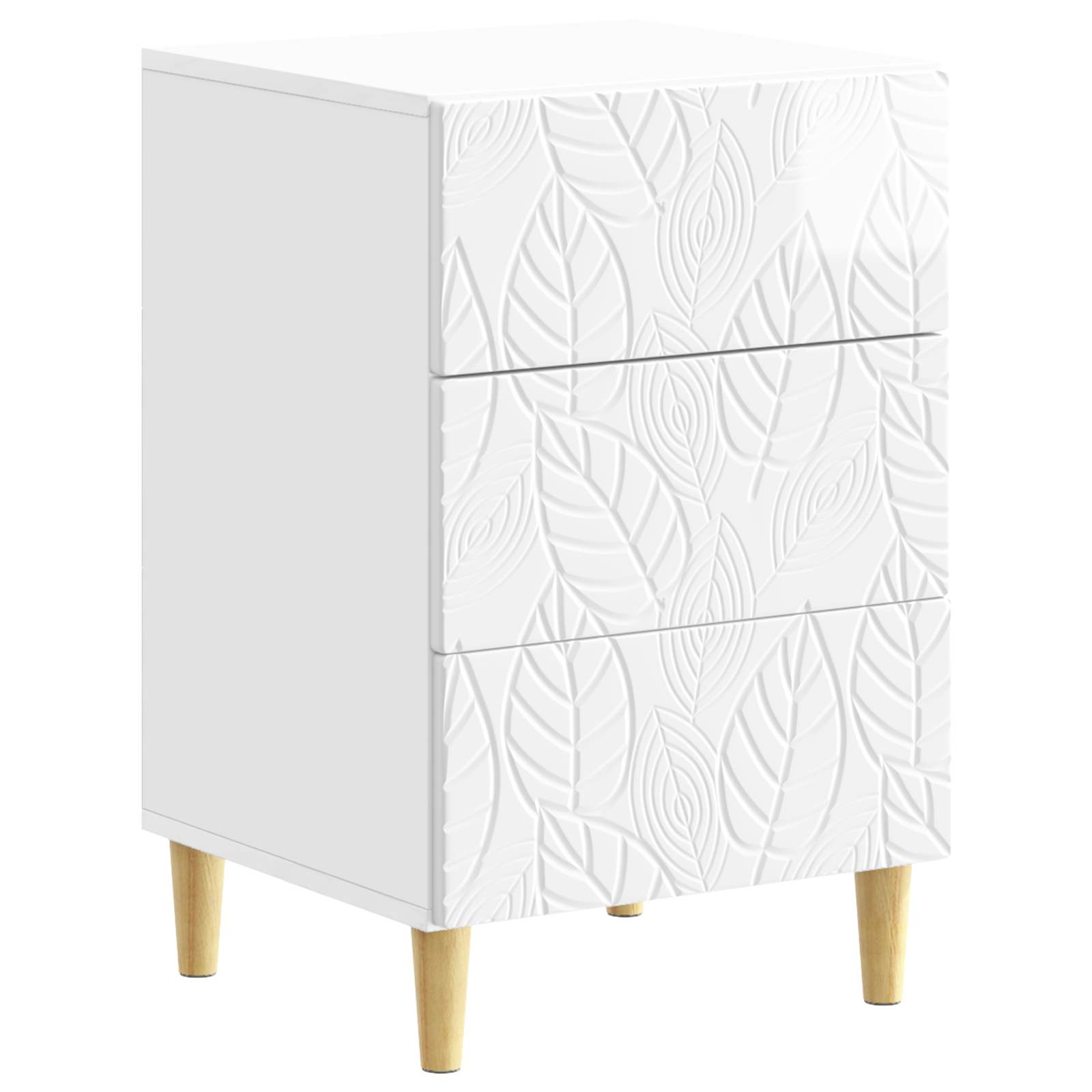 895019_1.jpg vidaXL Nočný stolík Biela s vysokým leskom 43 x 39,5 x 66,5 cm – Obrázok 1