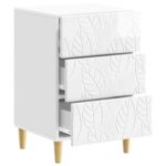 vidaXL Nočný stolík Biela s vysokým leskom 43 x 39,5 x 66,5 cm – Obrázok 2