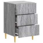 vidaXL Nočný stolík Sivý Sonoma 43 x 39,5 x 66,5 cm Kompozitné drevo – Obrázok 2
