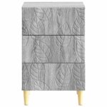 vidaXL Nočný stolík Sivý Sonoma 43 x 39,5 x 66,5 cm Kompozitné drevo – Obrázok 3