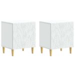 vidaXL Nočný stolík 2 pcs Biela 43 x 34,5 x 50 cm Kompozitné drevo