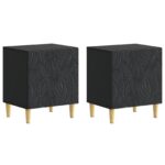 vidaXL Nočný stolík 2 pcs Čierna 43 x 34,5 x 50 cm Kompozitné drevo