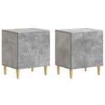 vidaXL Nočný stolík 2 pcs Betónovo sivá 43 x 34,5 x 50 cm