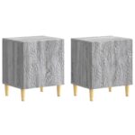 vidaXL Nočný stolík 2 pcs Sivý Sonoma 43 x 34,5 x 50 cm