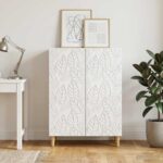 vidaXL Servírovacia skriňa Biela 66 x 34,5 x 90 cm Kompozitné drevo – Obrázok 3