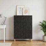 vidaXL Servírovacia skriňa Čierna 66 x 34,5 x 90 cm Kompozitné drevo – Obrázok 3