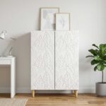 vidaXL Servírovacia skriňa Biela s vysokým leskom 66 x 34,5 x 90 cm – Obrázok 3