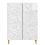 vidaXL Servírovacia skriňa Biela s vysokým leskom 66 x 34,5 x 90 cm – Obrázok 5