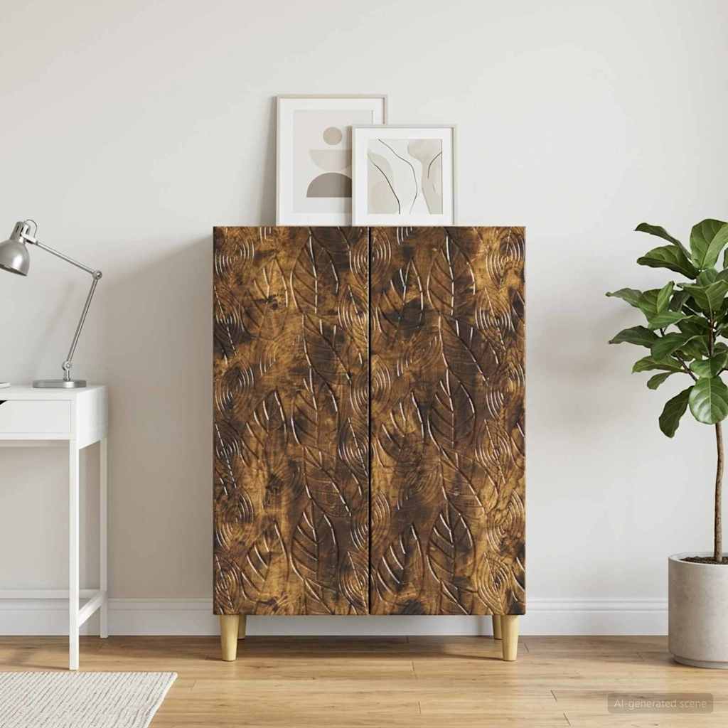 895050_1.jpg vidaXL Servírovacia skriňa Dymový dub 66 x 34,5 x 90 cm – Obrázok 1