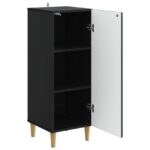 vidaXL Servírovacia skriňa Čierna 33 x 34,5 x 90 cm Kompozitné drevo – Obrázok 4