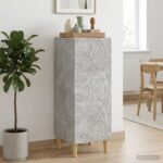 vidaXL Servírovacia skriňa Betónovo sivá 33 x 34,5 x 90 cm – Obrázok 3