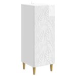 vidaXL Servírovacia skriňa Biela s vysokým leskom 33 x 34,5 x 90 cm – Obrázok 2