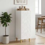 vidaXL Servírovacia skriňa Biela s vysokým leskom 33 x 34,5 x 90 cm – Obrázok 3