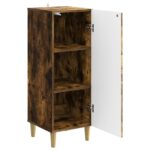 vidaXL Servírovacia skriňa Dymový dub 33 x 34,5 x 90 cm – Obrázok 4