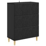 vidaXL Zásuvkový kabinet Čierna 66 x 34,5 x 90 cm Kompozitné drevo