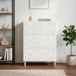vidaXL Zásuvkový kabinet Biela s vysokým leskom 66 x 34,5 x 90 cm – Obrázok 3
