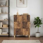 vidaXL Zásuvkový kabinet Staré drevo 66 x 34,5 x 90 cm – Obrázok 10