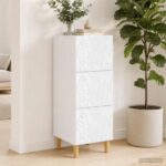 vidaXL Zásuvkový kabinet Biela 33 x 34,5 x 90 cm Kompozitné drevo – Obrázok 3