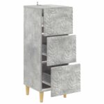 vidaXL Zásuvkový kabinet Betónovo sivá 33 x 34,5 x 90 cm – Obrázok 2