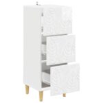 vidaXL Zásuvkový kabinet Biela s vysokým leskom 33 x 34,5 x 90 cm – Obrázok 2