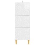 vidaXL Zásuvkový kabinet Biela s vysokým leskom 33 x 34,5 x 90 cm – Obrázok 3