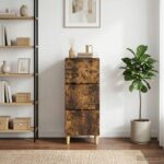 vidaXL Zásuvkový kabinet Dymový dub 33 x 34,5 x 90 cm Kompozitné drevo – Obrázok 11