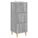 vidaXL Zásuvkový kabinet Sivý Sonoma 33 x 34,5 x 90 cm