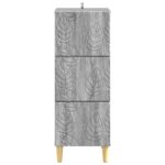 vidaXL Zásuvkový kabinet Sivý Sonoma 33 x 34,5 x 90 cm – Obrázok 3