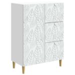 vidaXL Servírovacia skriňa Biela 66 x 34,5 x 90 cm Kompozitné drevo – Obrázok 2