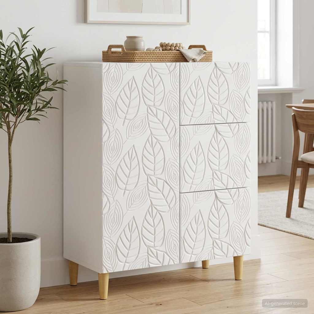 895089_1.jpg vidaXL Servírovacia skriňa Biela s vysokým leskom 66 x 34,5 x 90 cm – Obrázok 1