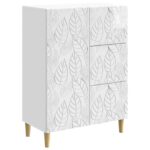 vidaXL Servírovacia skriňa Biela s vysokým leskom 66 x 34,5 x 90 cm – Obrázok 2