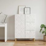 vidaXL Servírovacia skriňa Biela s vysokým leskom 66 x 34,5 x 90 cm – Obrázok 3