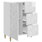 vidaXL Servírovacia skriňa Biela s vysokým leskom 66 x 34,5 x 90 cm – Obrázok 4
