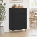 vidaXL Servírovacia skriňa Čierna 66 x 34,5 x 90 cm Kompozitné drevo – Obrázok 3