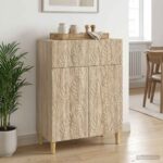 vidaXL Servírovacia skriňa Dub sonoma 66 x 34,5 x 90 cm – Obrázok 3